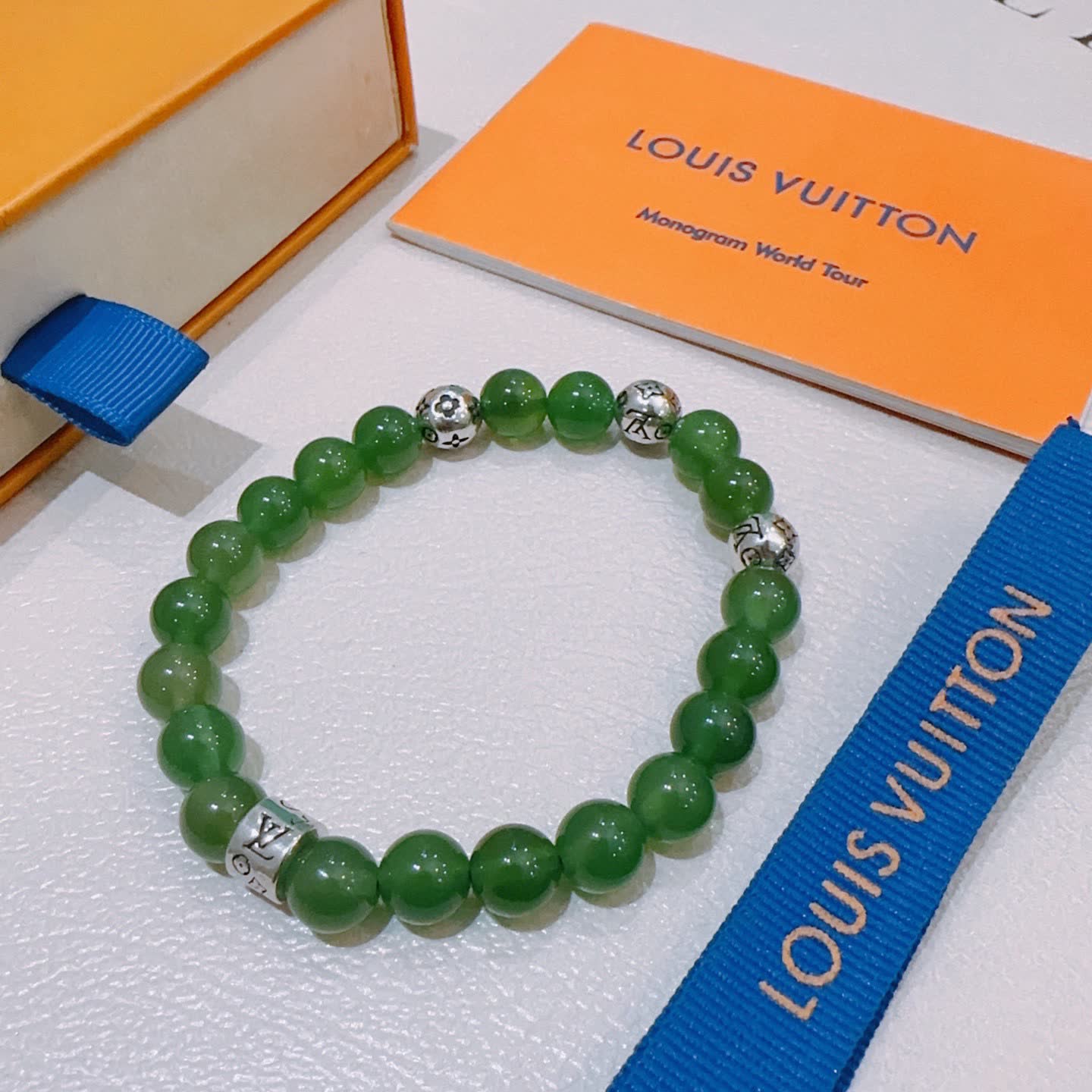 Louis Vuitton Green Beaded Bracelet